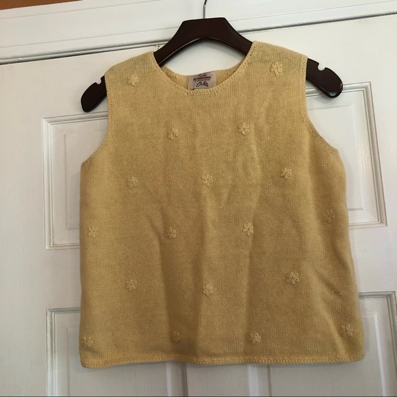 Vintage Yellow Sweater Vest, Fiorlini International, Size Small - Picture 2 of 8